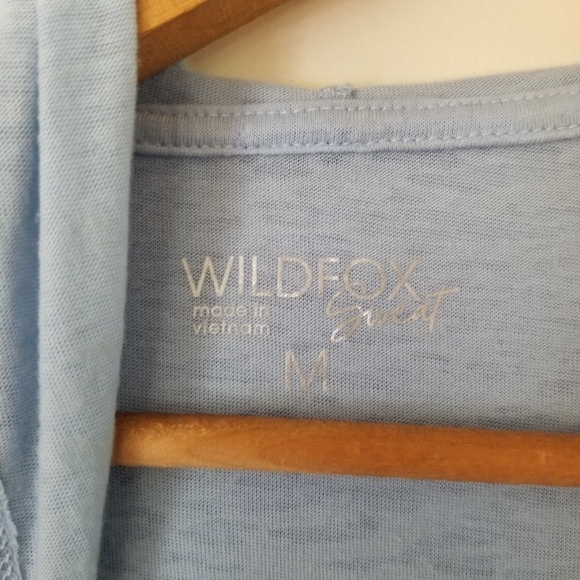 Wildfox Sweat Light Blue Hooded Open Cardigan Size Medium - Picture 7 of 9